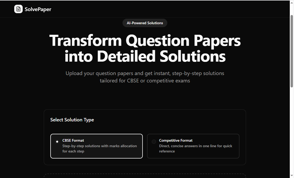 AI Question Paper Solver